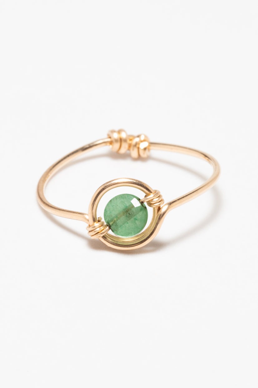 Bague Swan - Aventurine 綠東陵恆星戒指