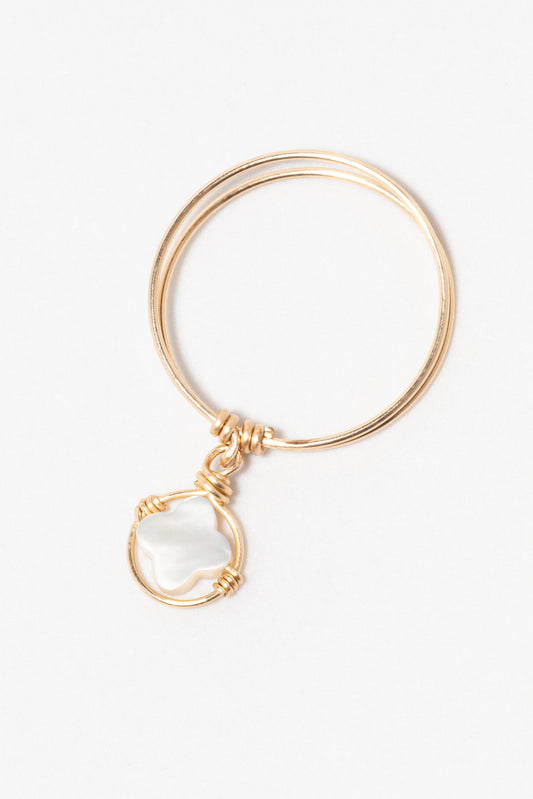 Bague swan étoile - nacre 幸運星流星戒指