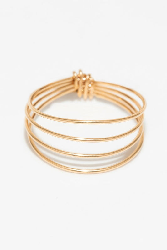 Bague multi rangs Essentiel - 經典素金多環戒指