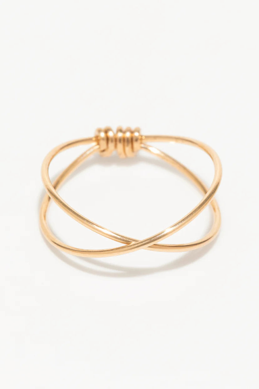 Bague croisée Essentiel - 經典素金交叉戒指
