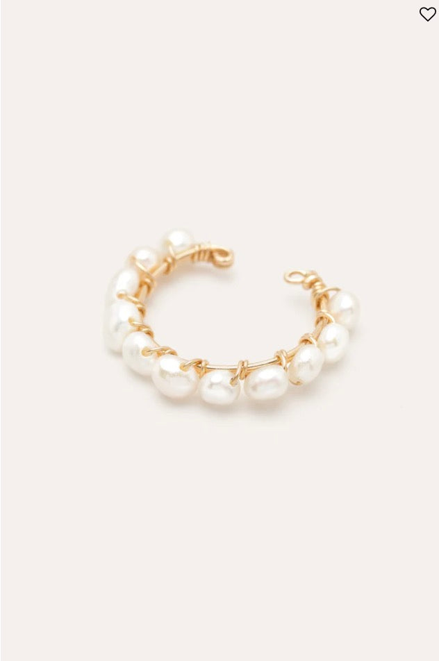 Faux piercing Bouton - Bouton珍珠編織耳骨扣