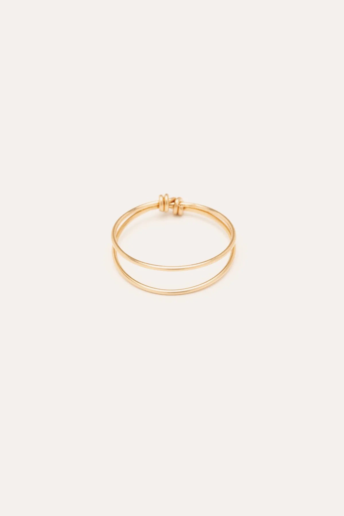 Bague double Essentiel - 經典素金雙環戒指