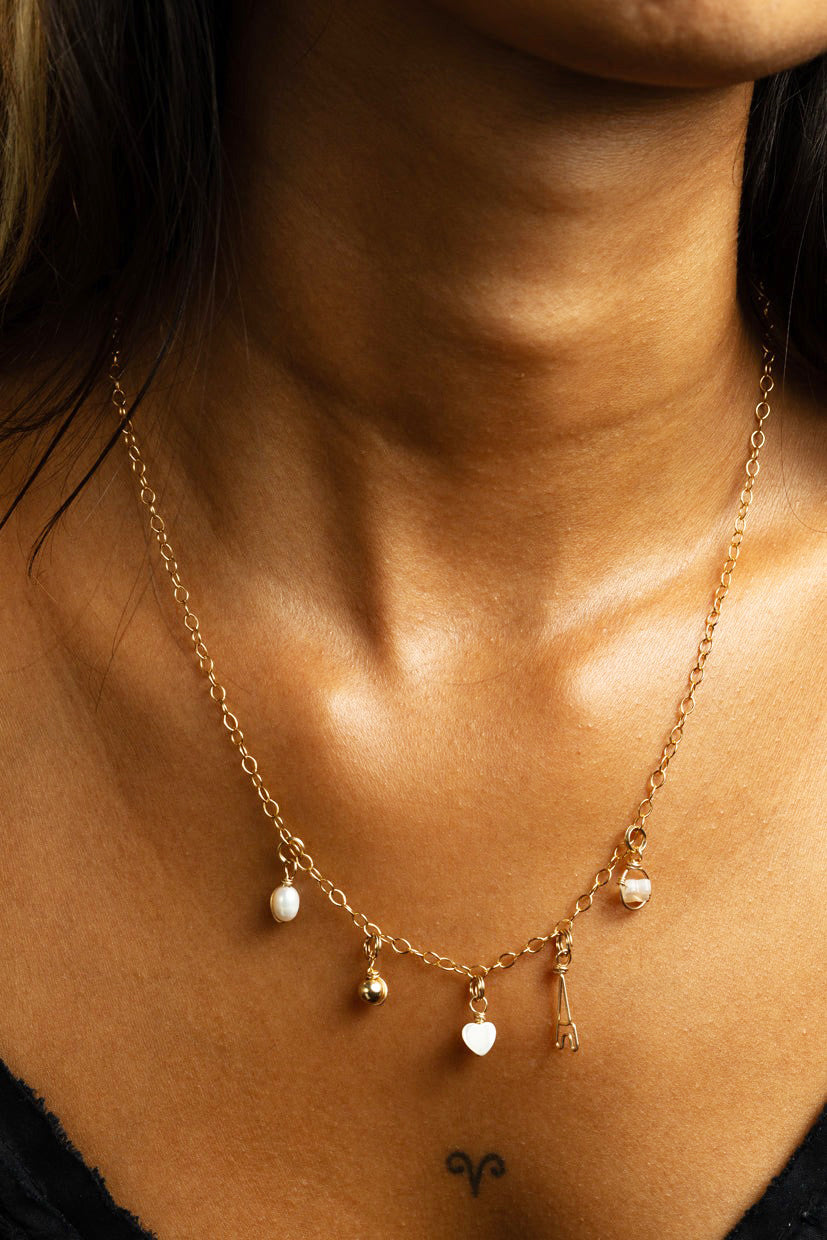 Pendentif Charm Coeur nacre - 心語珍珠母貝墜飾 (可搭配瑪耶手鍊或 40cm 項鍊)