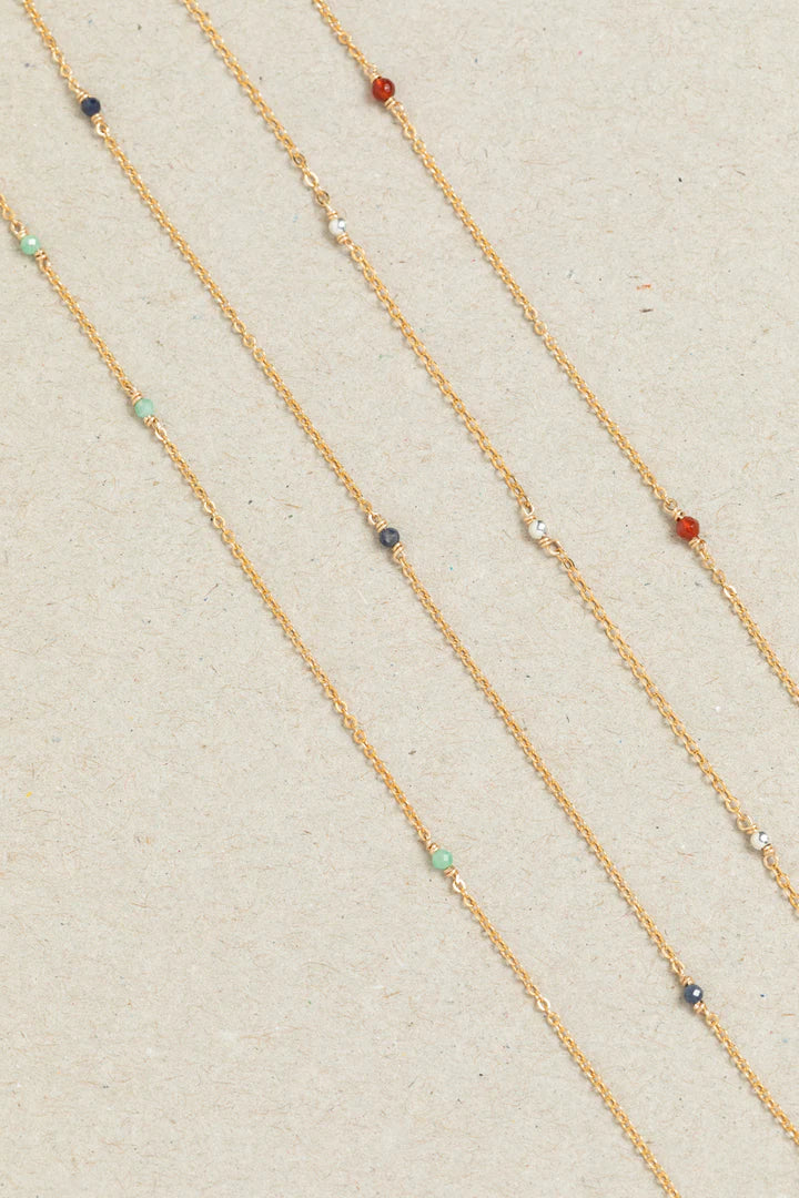 Collier-Bracelet Satellite - 星空紅瑪瑙項鍊/手鍊(一飾兩用)