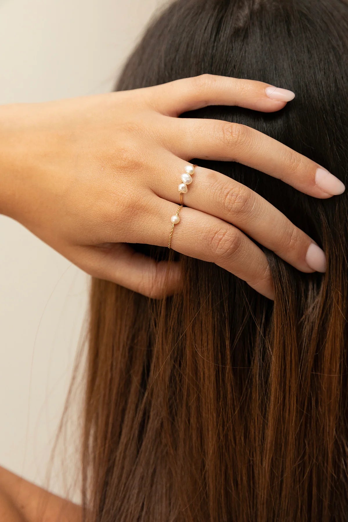 Bague Bouton - Perles 珍珠戒指