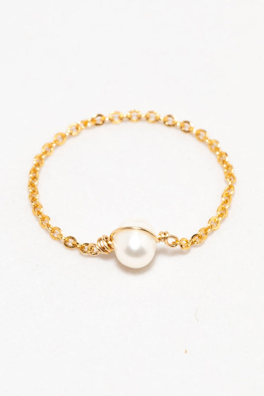 Bague Chaînette Stella -恆星珍珠鍊戒