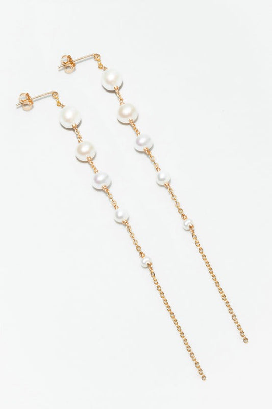 Puces Maia - Perle de culture 瑪雅珍珠耳環