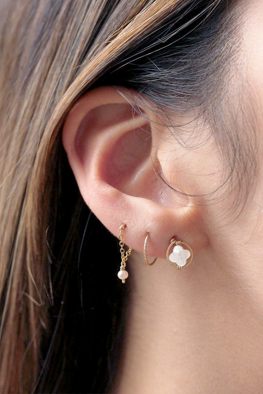 Puces Swan étoile - Nacre 珍珠母貝幸運星耳環