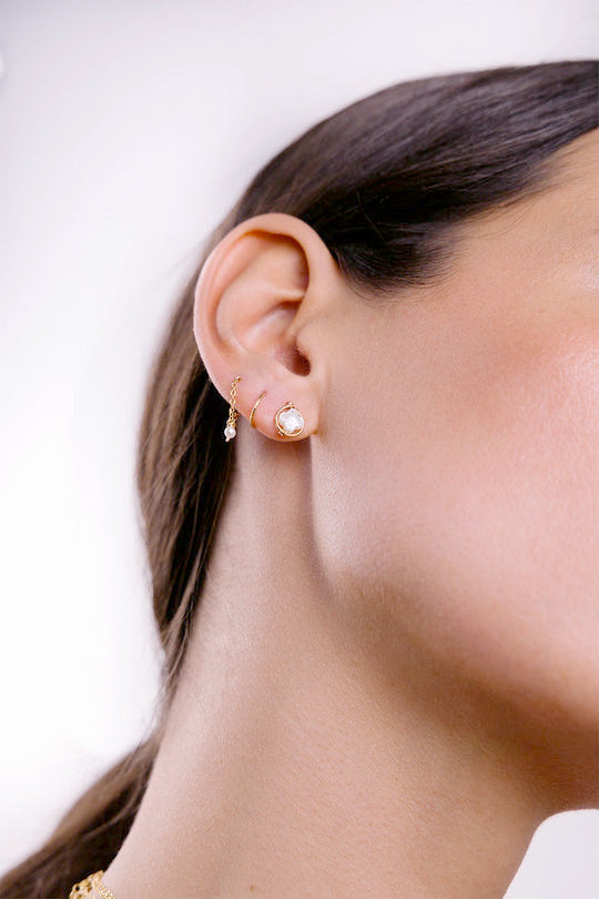 Puces Swan étoile - Nacre 珍珠母貝幸運星耳環