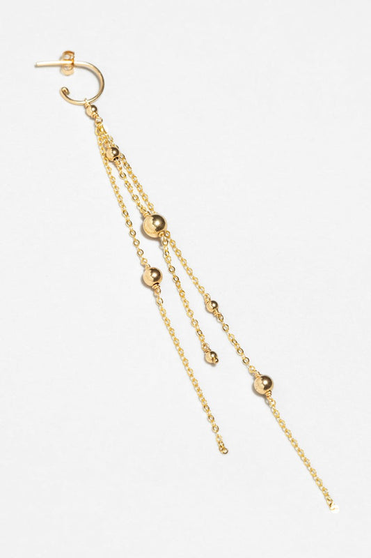 Petite créole triple Maia - Or 瑪雅三鍊流蘇耳環 (一對)