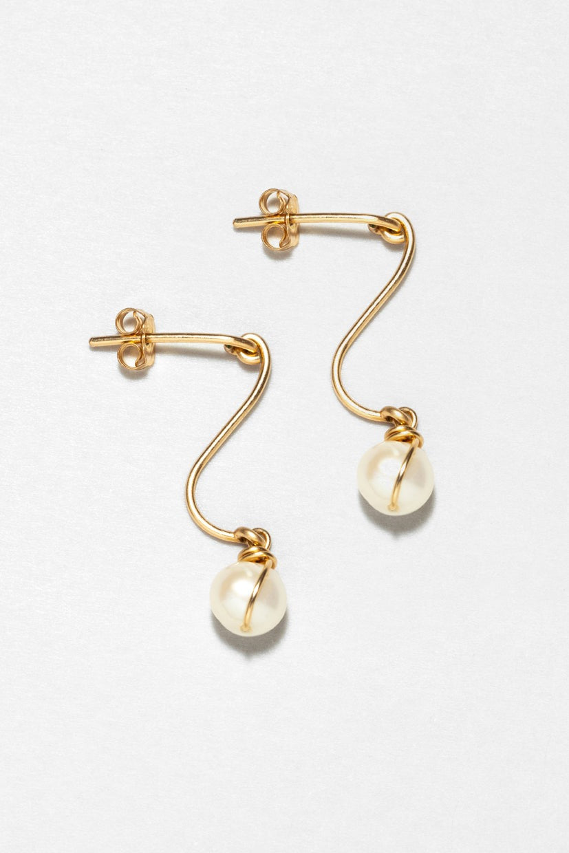 Boucle d'oreille Gigi - Or perle Gigi曲線珍珠耳環
