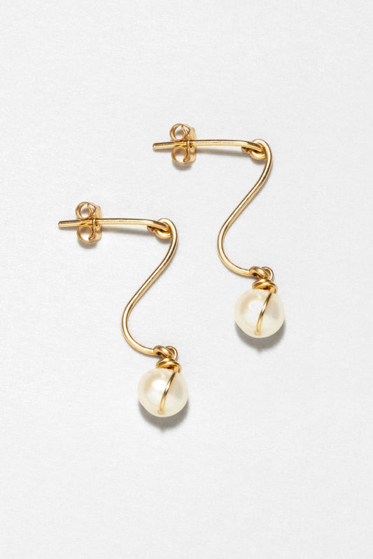 Boucle d'oreille Gigi - Or perle Gigi曲線珍珠耳環