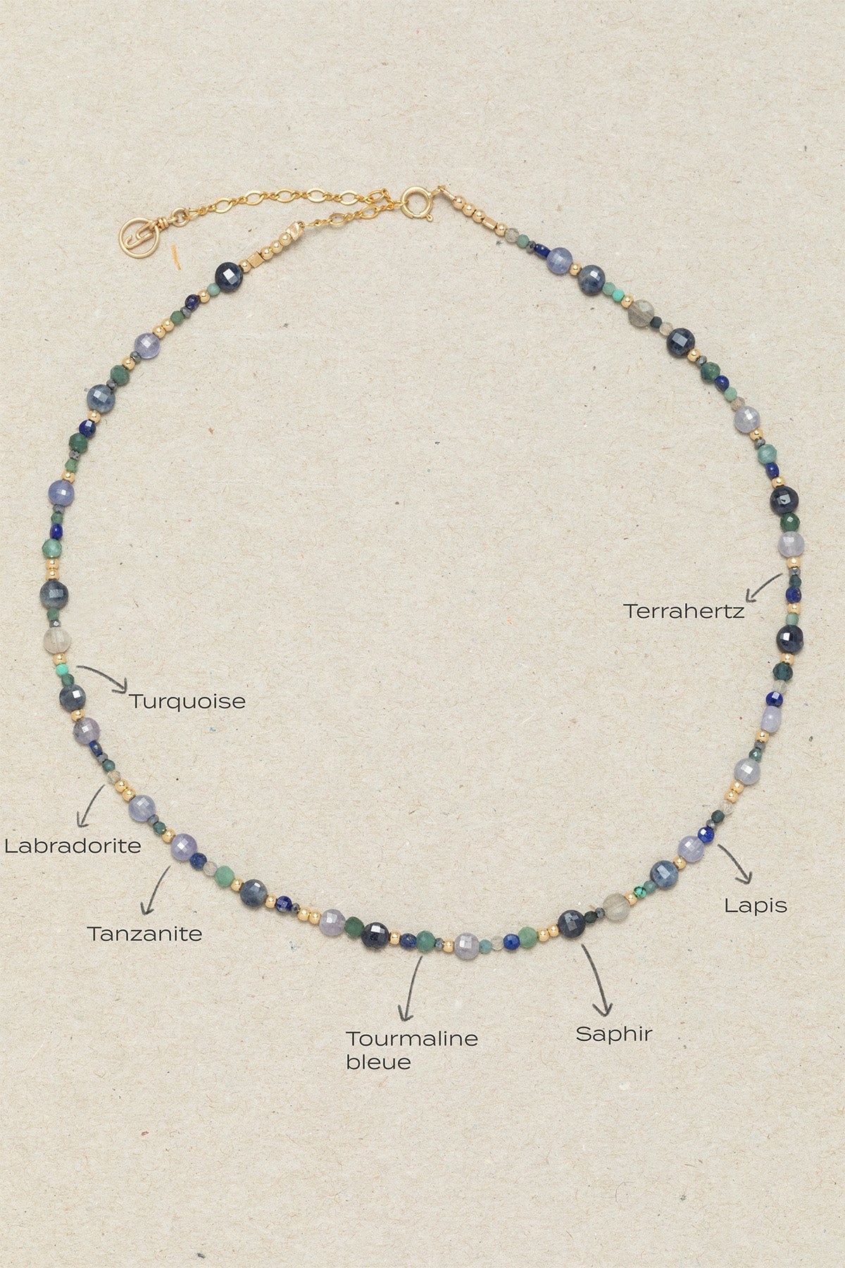 Collier Vénus - Azur 維納斯藍影天然寶石項鍊