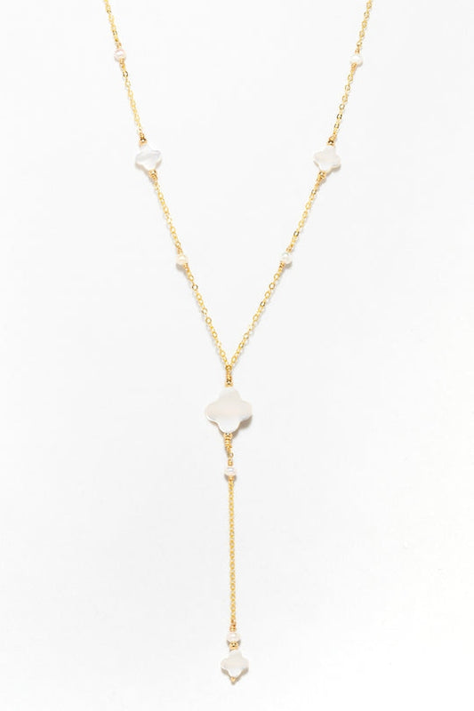 Collier long cravate Swan - Nacre 幸運星母貝Y字長項鍊