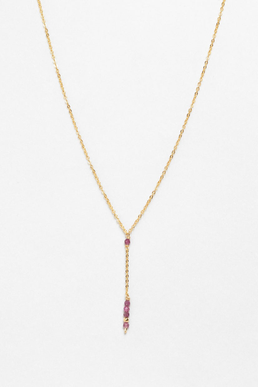 Collier long Théa - Rubis 希雅紅寶石鎖骨細長鍊