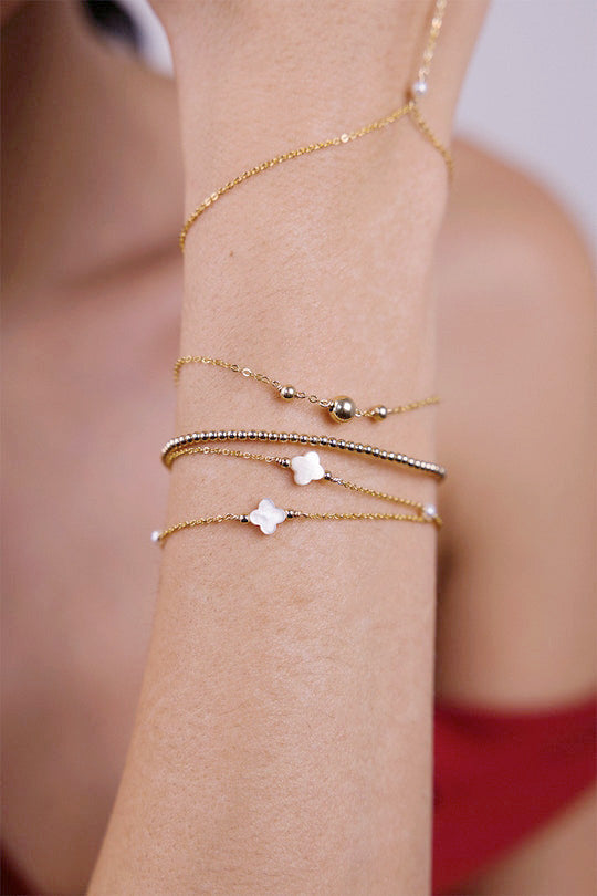 Bracelet-collier swan - nacre 幸運星母貝項鍊/手鍊(一飾兩用)