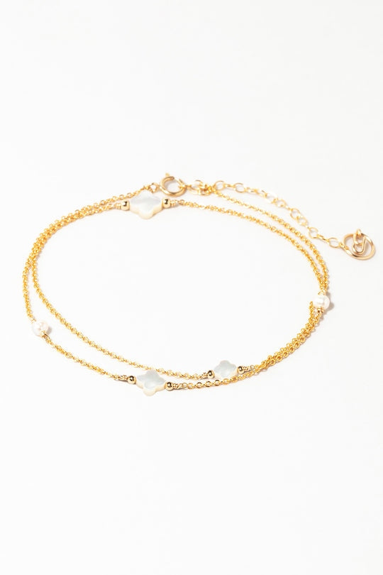 Bracelet-collier swan - nacre 幸運星母貝項鍊/手鍊(一飾兩用)