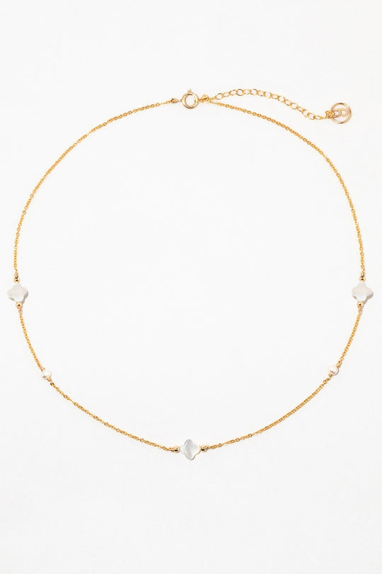 Bracelet-collier swan - nacre 幸運星母貝項鍊/手鍊(一飾兩用)