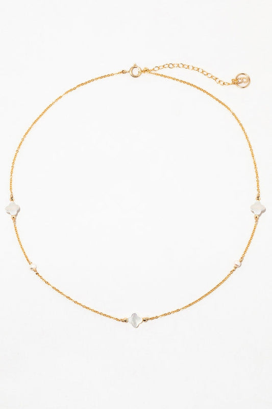 Bracelet-collier swan - nacre 幸運星母貝項鍊/手鍊(一飾兩用)