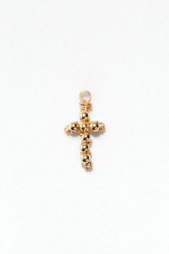 Pendentif Véra - Or 維拉金珠十字架吊墜 (不含金鍊)