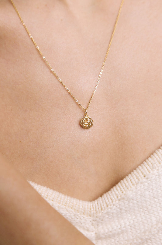 Collier Rosa - Or 心意玫瑰項鍊 (小尺寸玫瑰)