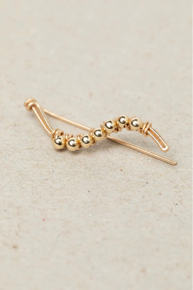 Climber Sultane perles - 曲線金珠耳骨夾(單支)