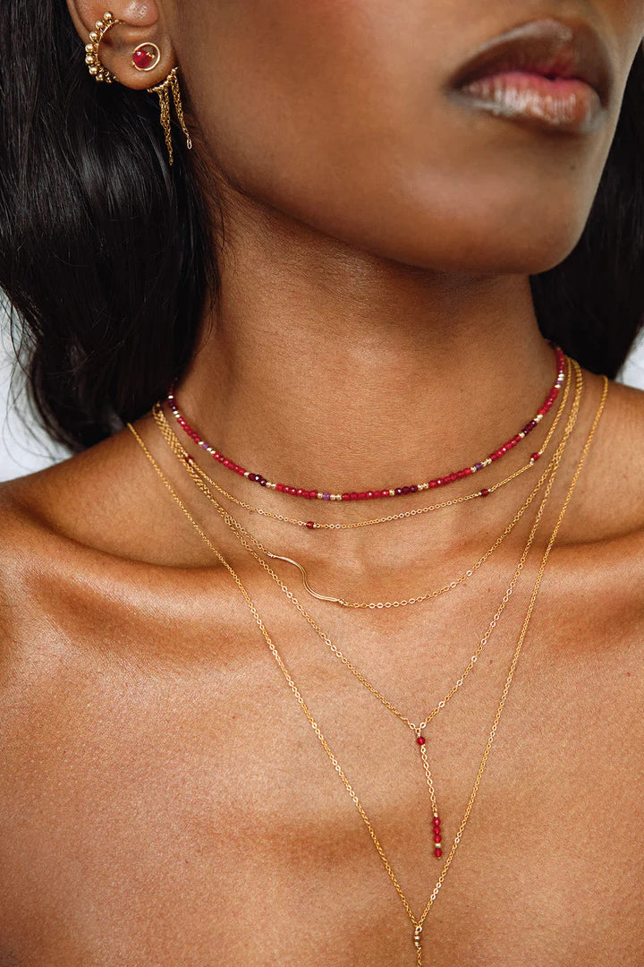 Collier-Bracelet Satellite - 星空紅瑪瑙項鍊/手鍊(一飾兩用)