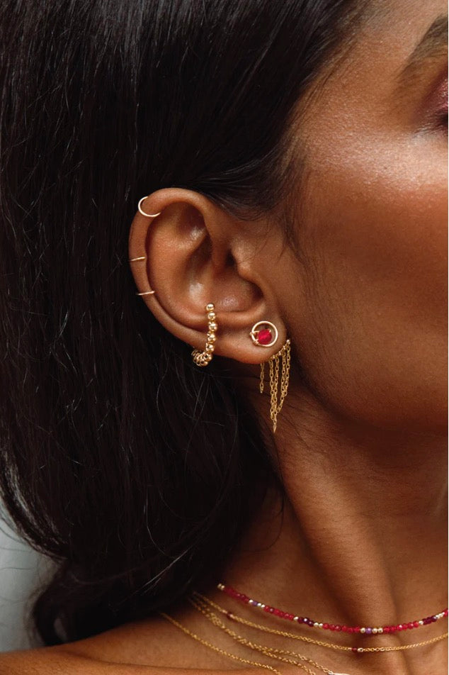 Dos de boucle d'oreille frange - 流蘇耳中扣 (一對)