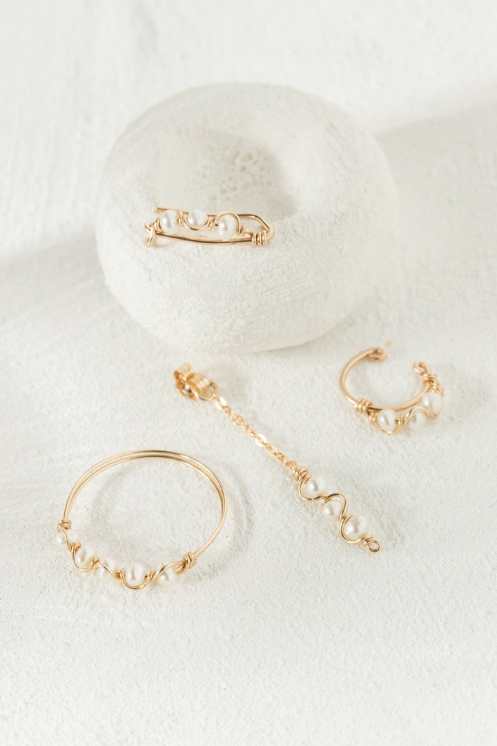 Faux piercing Vague - 無限珍珠耳骨扣