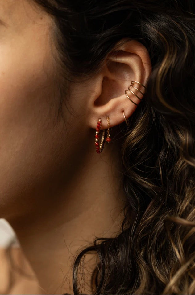 Faux piercing Coquillage - 經典素金多圈耳骨扣