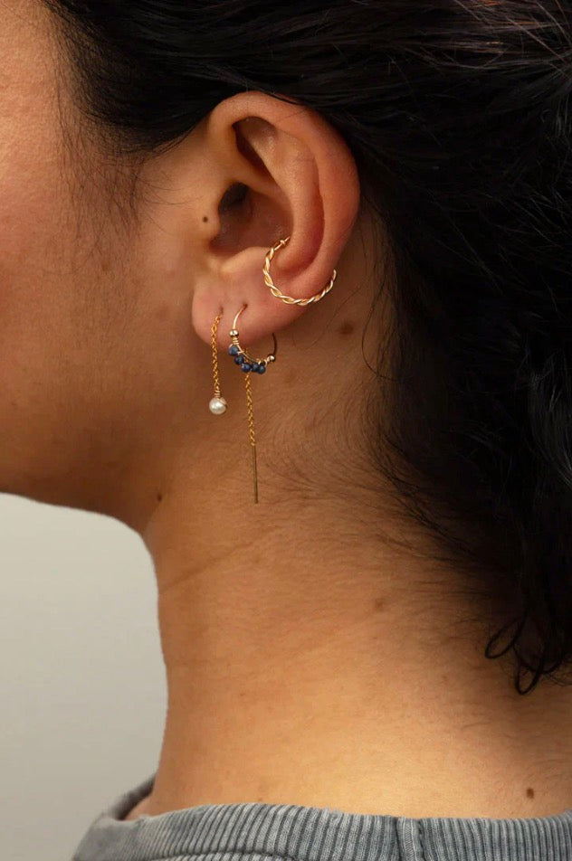 Faux piercing Torsade - 小交織耳骨扣