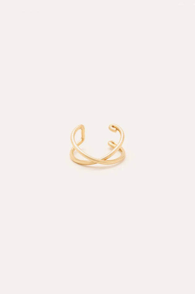 Faux piercing croisé Essentiel - 經典素金交叉耳骨扣