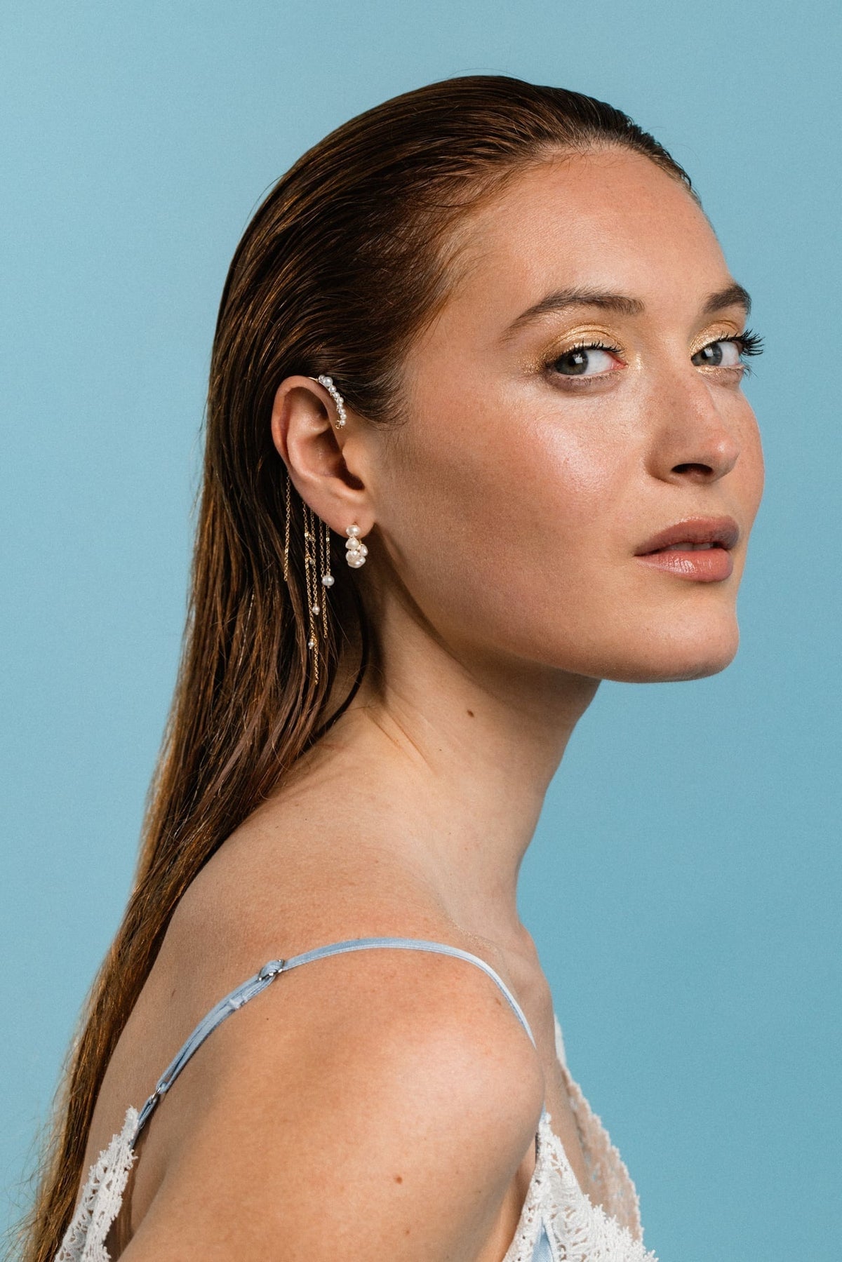 Bijou d'oreille faraya - perle de culture 法拉雅手工流蘇珍珠耳鍊 (單邊)