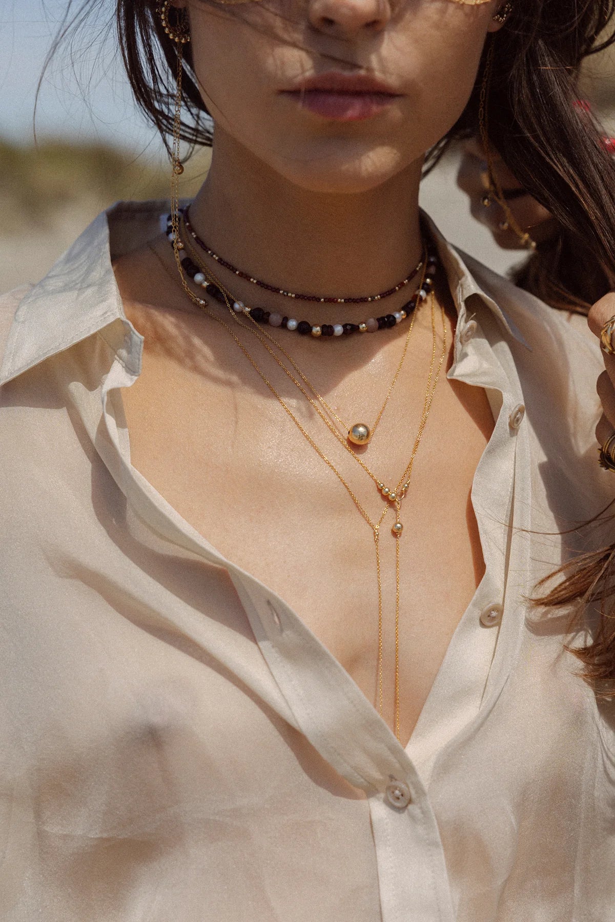 Collier long Stella - Or 經典金球項鍊