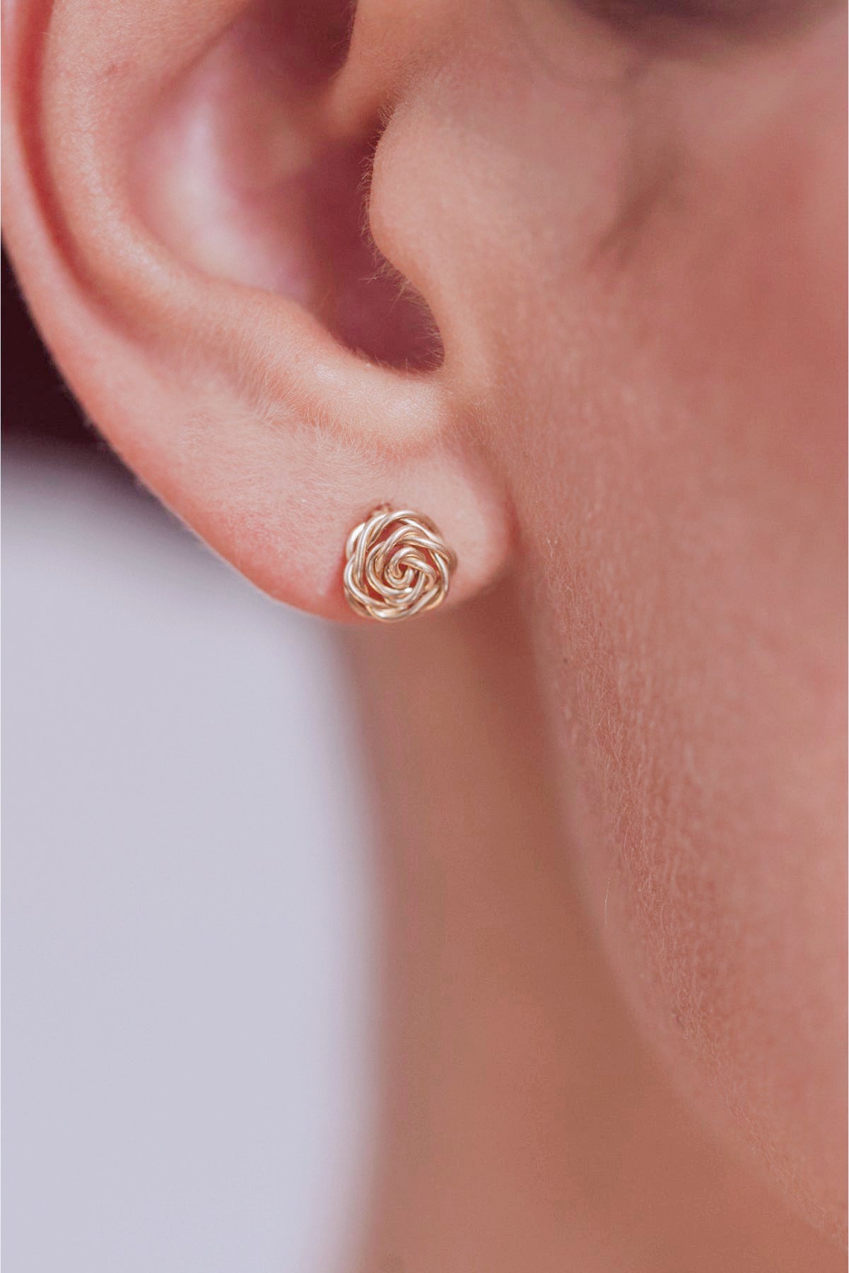 Puces Rosa - 18K心意玫瑰耳環