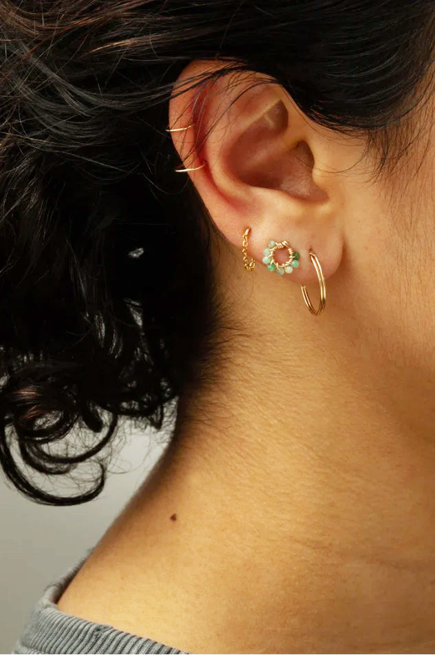 Puces Hélios - 太陽神祖母綠耳環