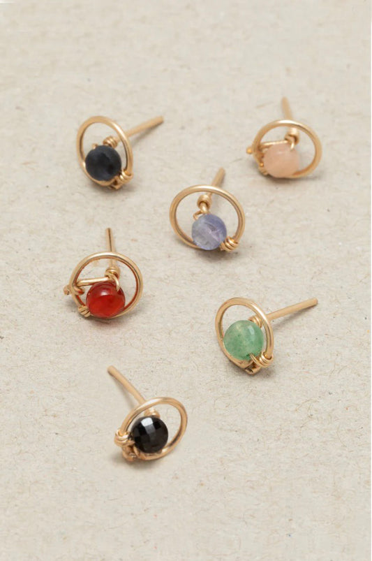 Puces Swan - 小月亮坦桑石耳環