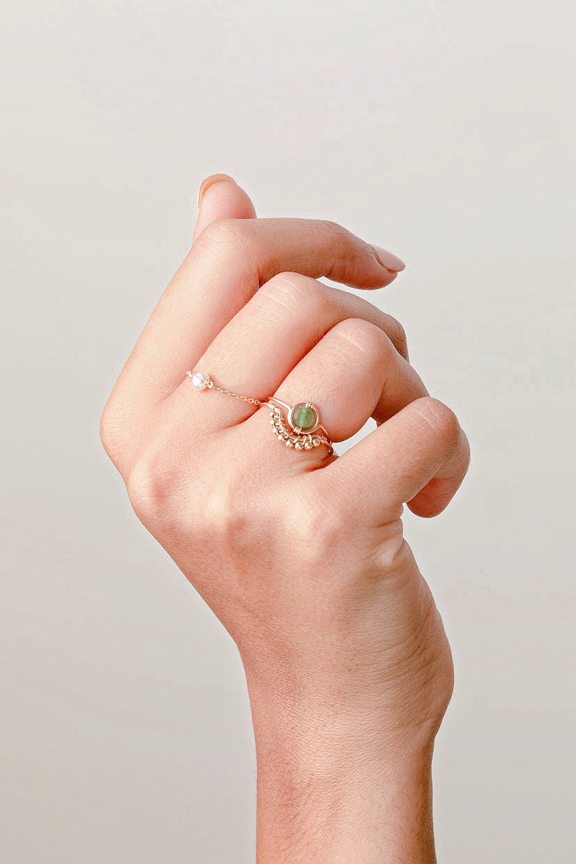 Bague Frida Perles -Frida孔雀金珠戒指