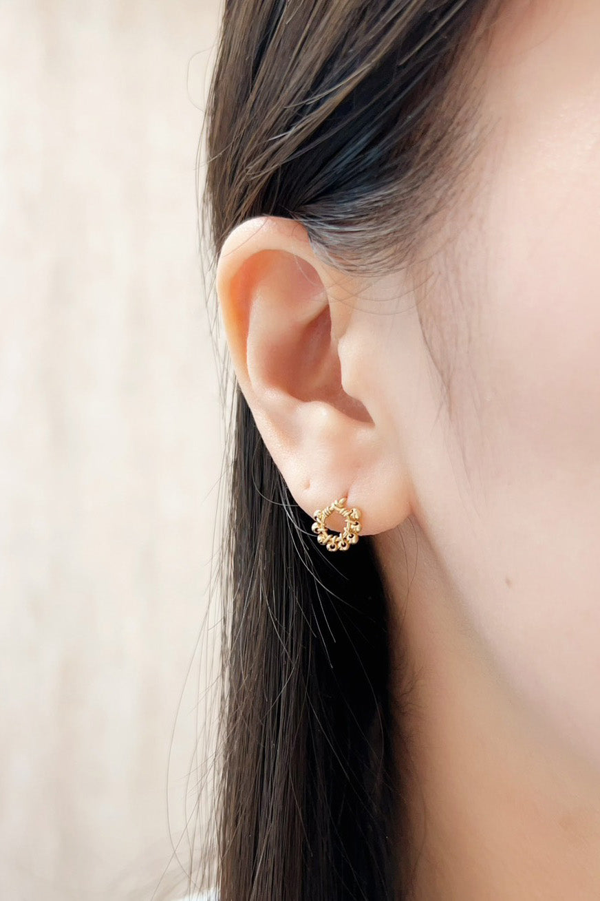 Puces Hélios - 太陽神金珠耳環