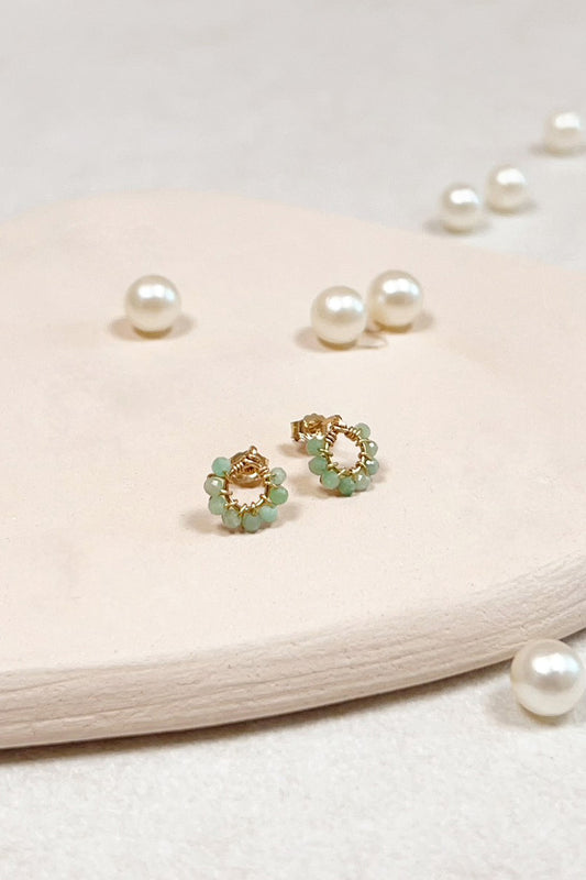 Puces Hélios - 太陽神祖母綠耳環