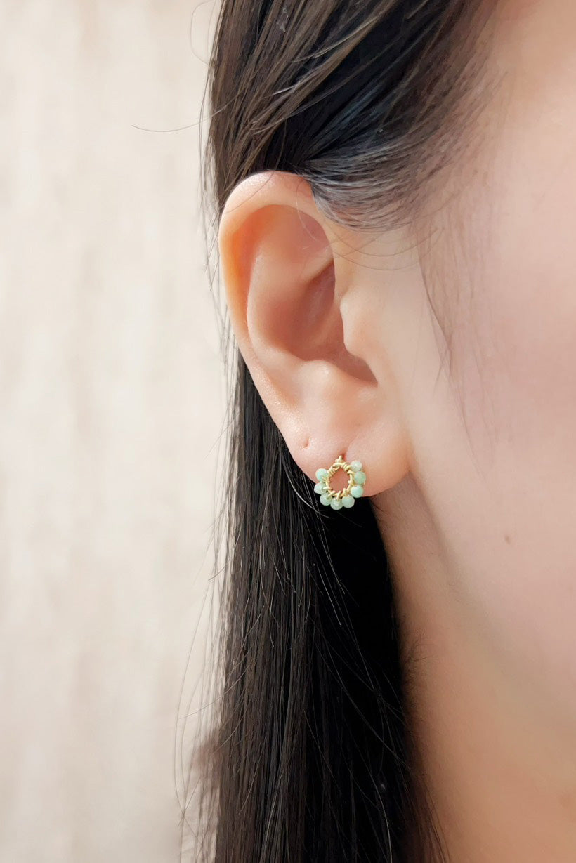 Puces Hélios - 太陽神祖母綠耳環