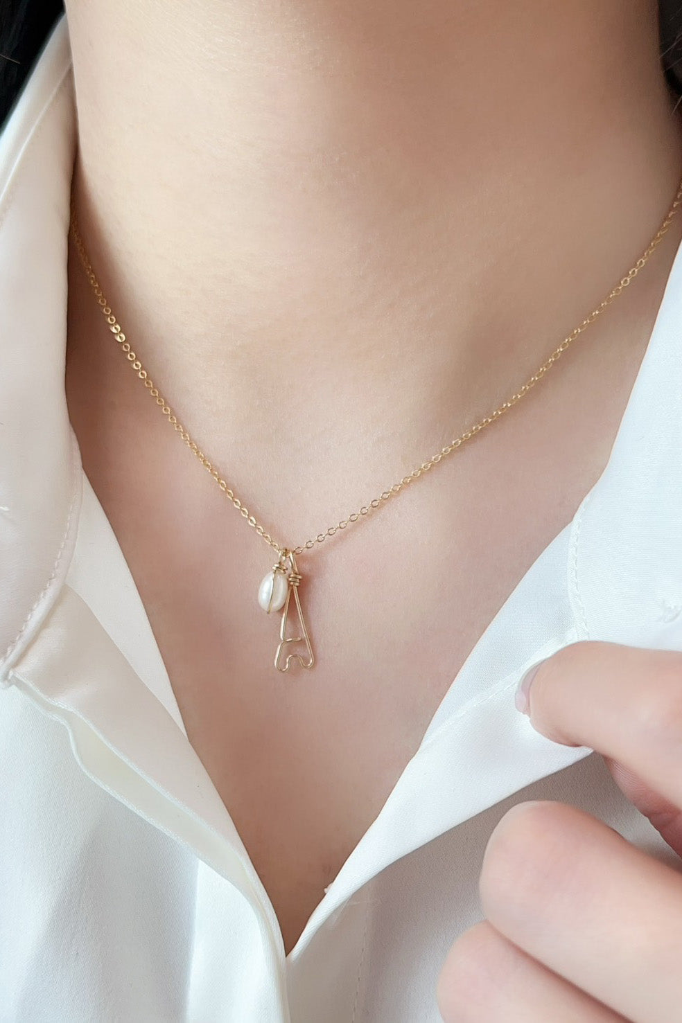 Eiffel Tower box - Fine chain - Cultured pearl 巴黎鐵塔珍珠項鍊