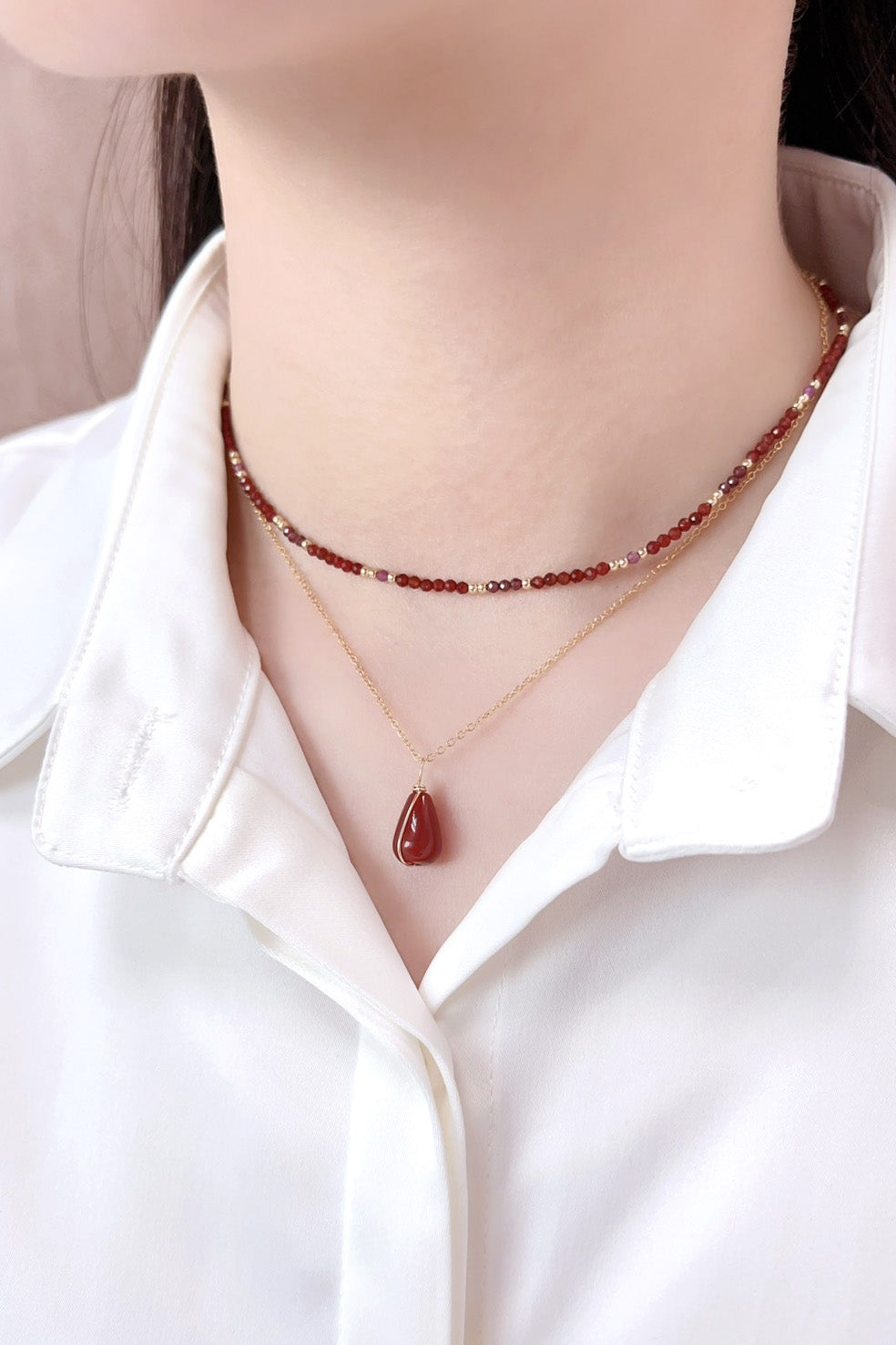 Pendentif Joumana - Flamme 紅瑪瑙墜飾 (不含金鍊)