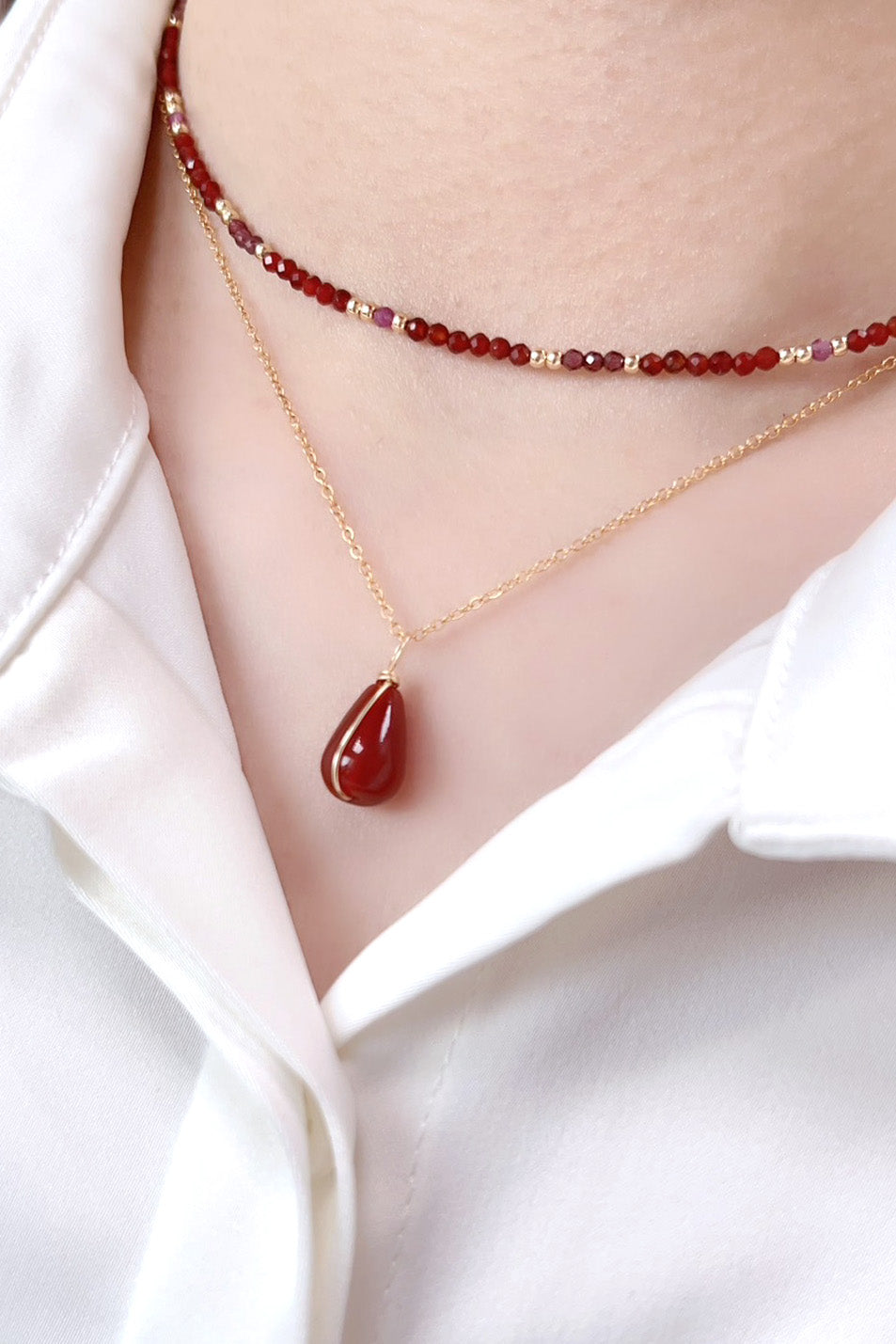 Pendentif Joumana - Flamme 紅瑪瑙吊墜 (不含金鍊)