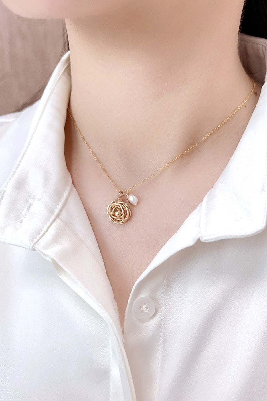 Mini pendentif Stella - Perle 小珍珠墜飾 (不含金鍊)