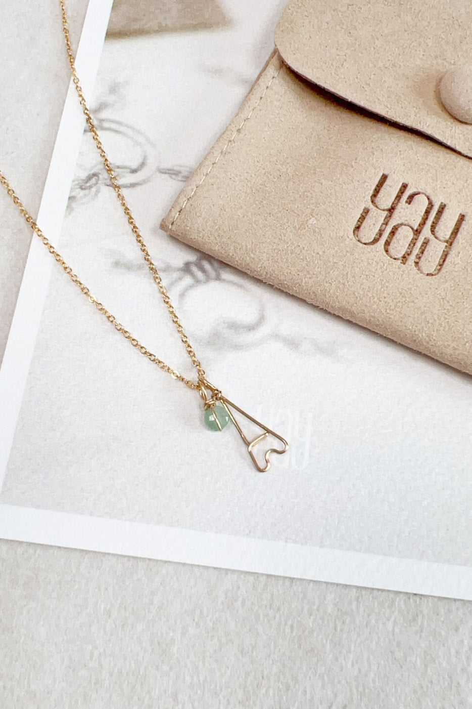 Mini pendentif Stella - aventurine 綠東陵墜飾 (不含金鍊)