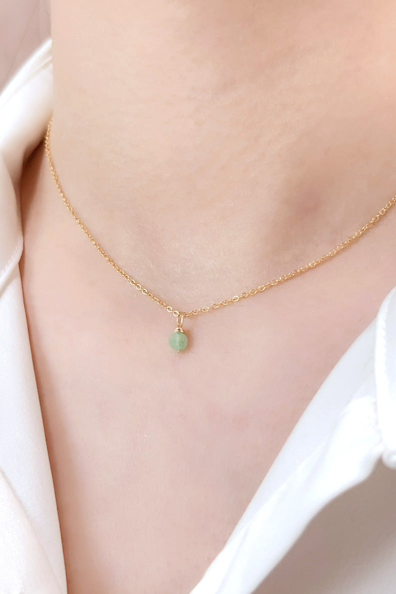 Mini pendentif Stella - aventurine 綠東陵墜飾 (不含金鍊)