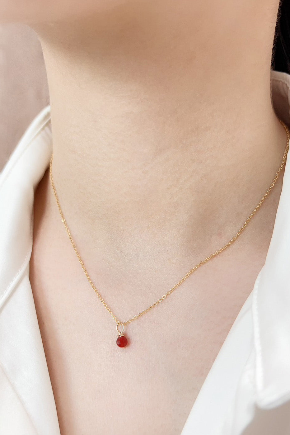 Mini pendentif Stella - agete rouge 紅瑪瑙墜飾 (不含金鍊)