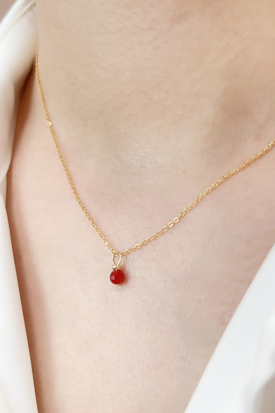 Mini pendentif Stella - agete rouge 紅瑪瑙墜飾 (不含金鍊)