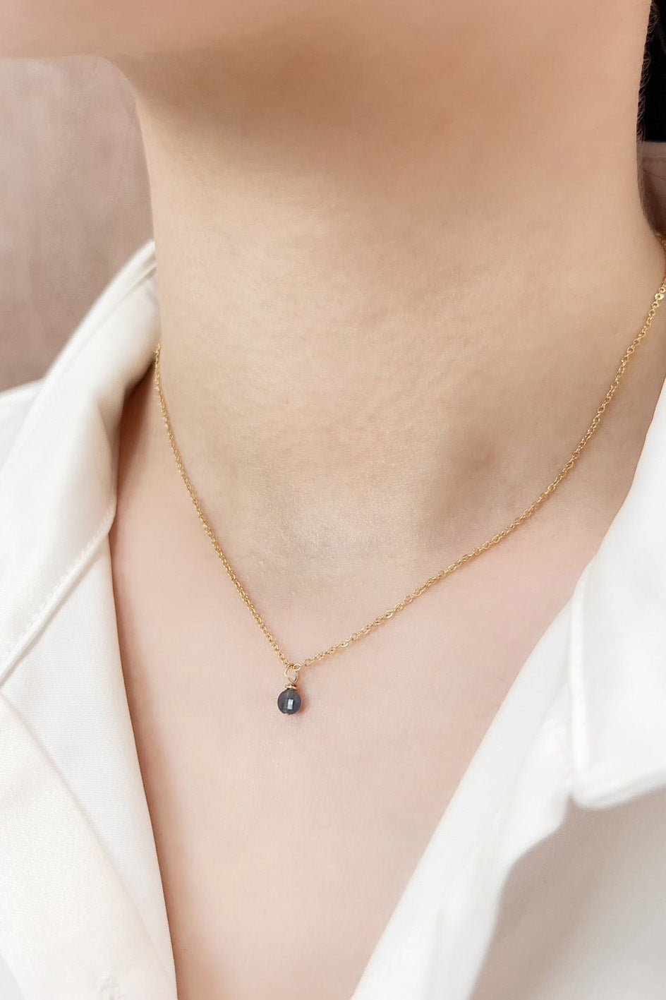 Mini pendentif Stella - Saphir 藍寶石墜飾 (不含金鍊)